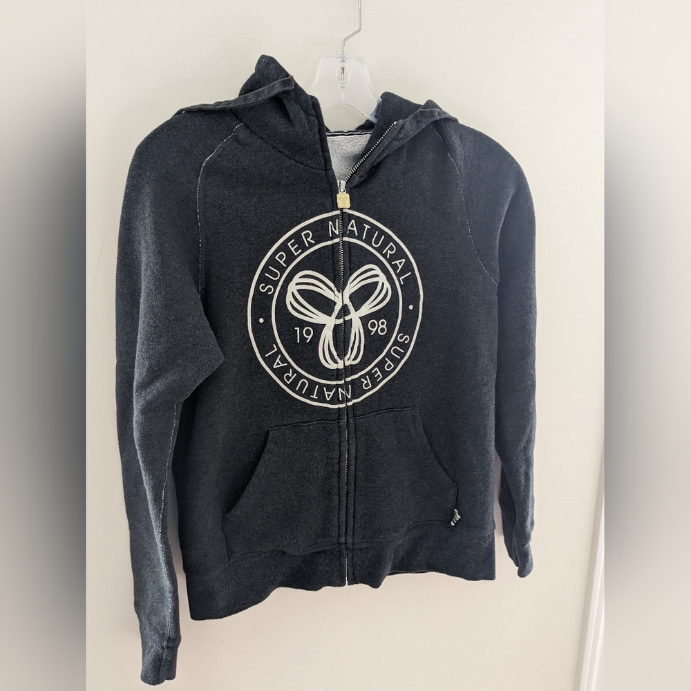 Aritzia TNA Hooded Zip Up Sweatshirt Charcoal Size M
